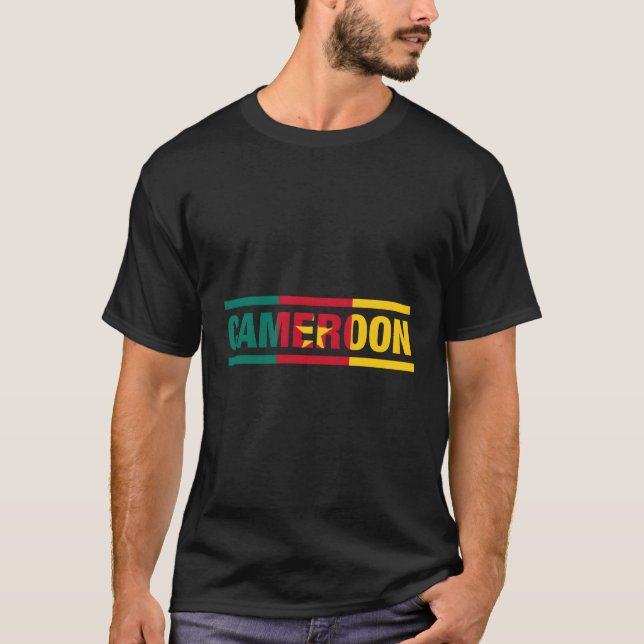 Cameroon Flag Lettering It Is In My Dna Cameroonia T-Shirt (Front)