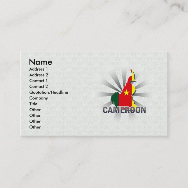 Cameroon Flag Map 2.0 Business Card (Front)