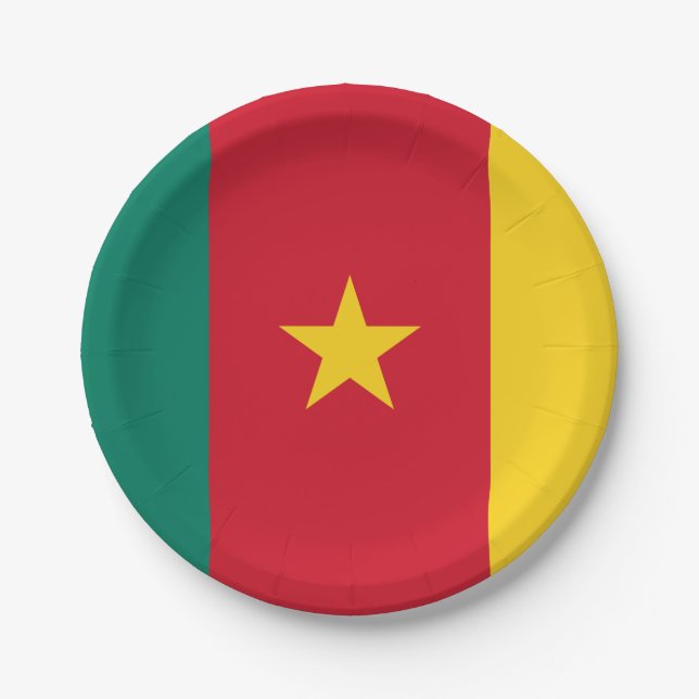 Cameroon Flag Paper Plate (Front)