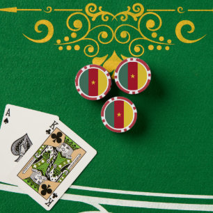 Cameroon flag poker chips