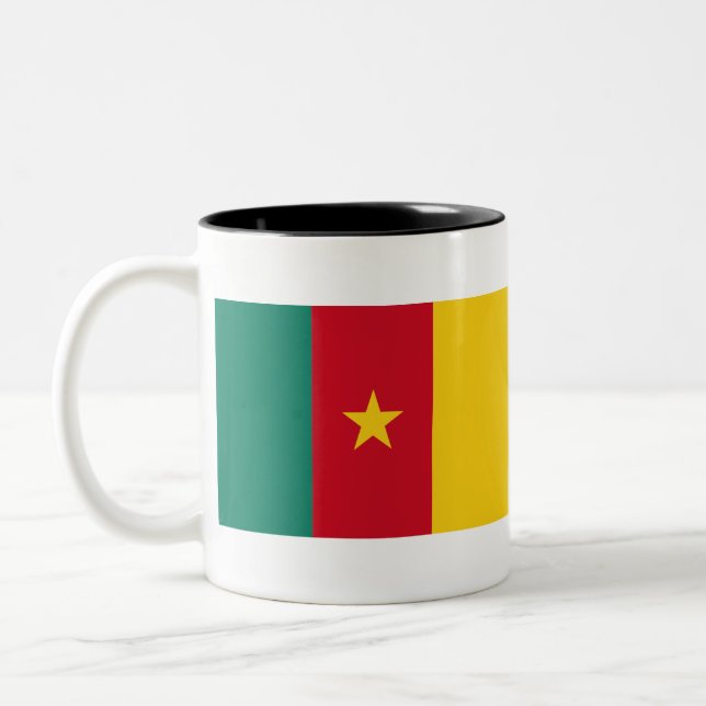 Cameroon Flag Two-Tone Coffee Mug (Left)