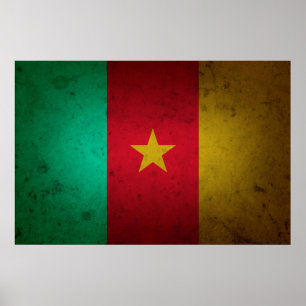 Cameroon Grunge Flag Cameroonian Texture Poster