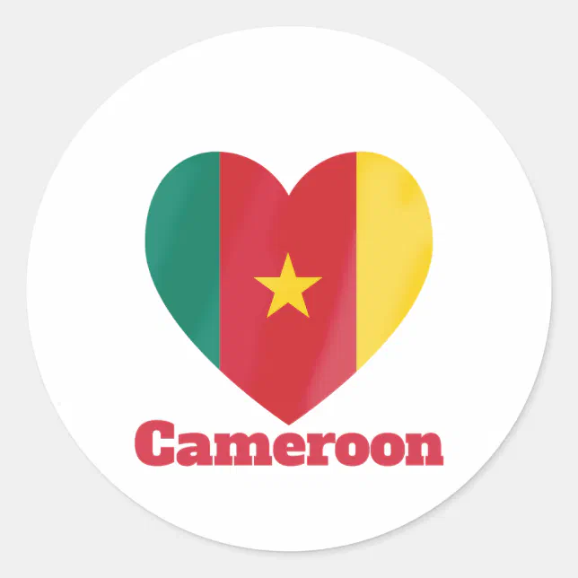 Cameroon Heart Flag Classic Round Sticker | Zazzle