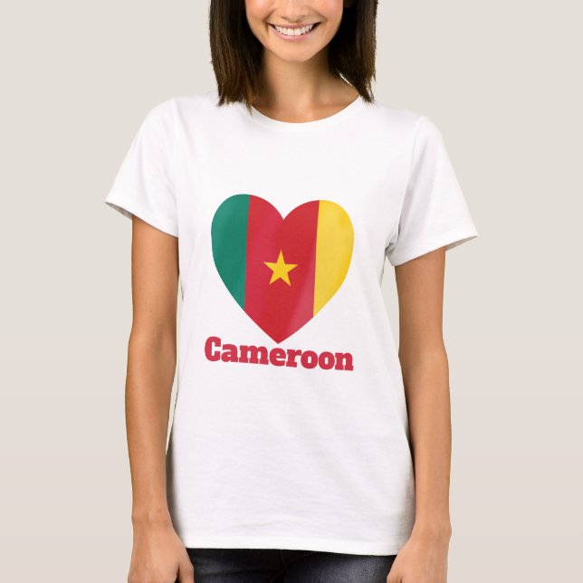Cameroon Heart Flag T-Shirt (Front)