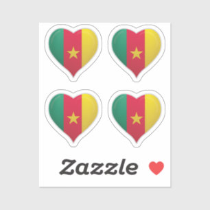 Cameroon love flag pride heart sticker