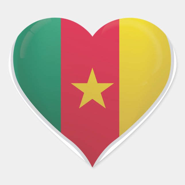 Cameroon love flag pride heart sticker (Front)