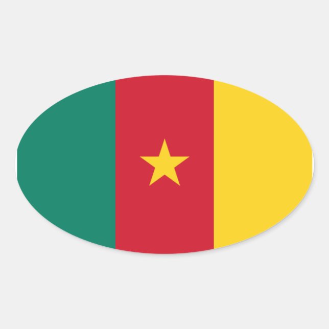 Cameroon National Flag Oval Sticker (Front)