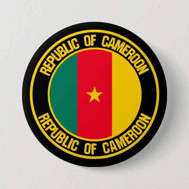 Cameroon Round Emblem 7.5 Cm Round Badge (Front)