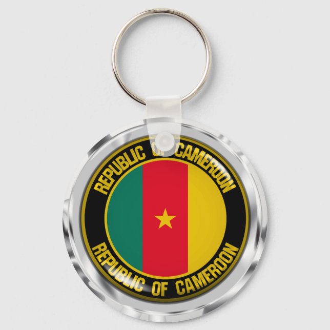 Cameroon Round Emblem Key Ring (Front)