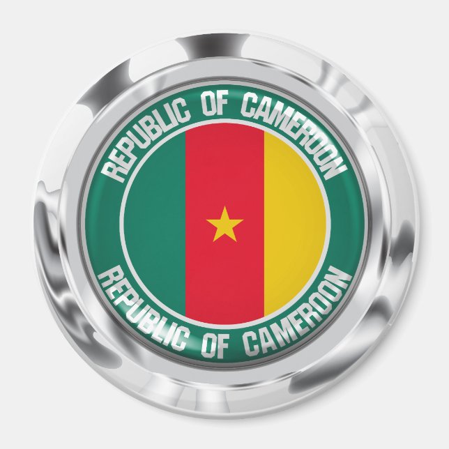 Cameroon Round Emblem Magnet (Front)