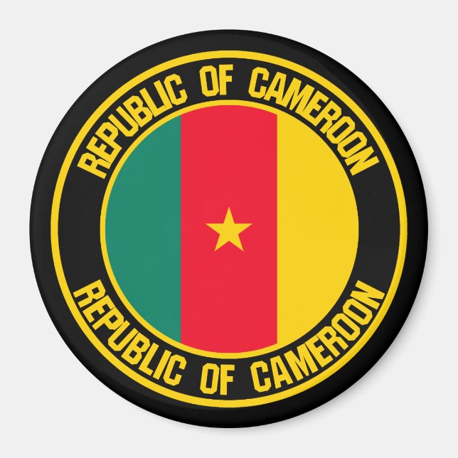 Cameroon Round Emblem Magnet (Front)