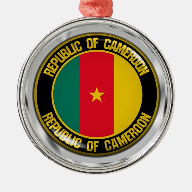 Cameroon Round Emblem Metal Ornament (Front)