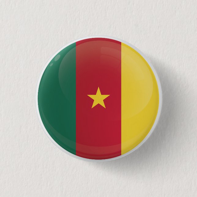 Cameroon  Round Icon Flag 3 Cm Round Badge (Front)