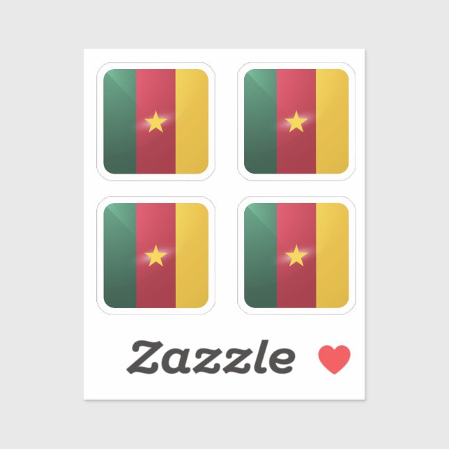 Cameroon square glossy flag (Sheet)