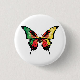 Cameroon Swallowtail Butterfly Flag Sticker 3 Cm Round Badge
