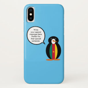 Cameroon Talking Ms Penguin Personalised iPhone X Case