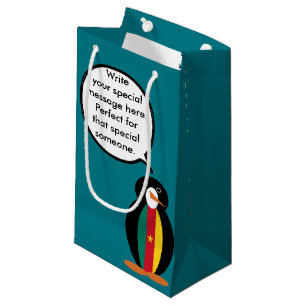 Cameroon Talking Ms Penguin Personalised Small Gift Bag