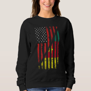 Cameroonian American Flag Retro Style Usa Cameroon Sweatshirt