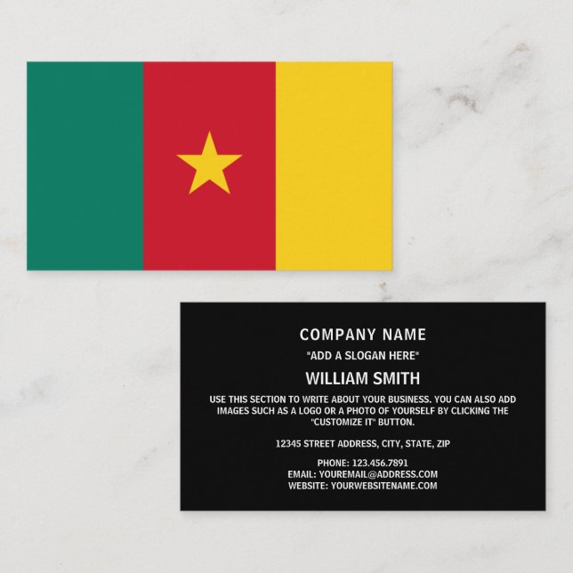 Cameroonian Flag, Flag of Cameroon Business Card (Front/Back)