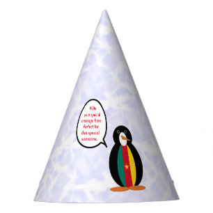 Cameroonian Flag Holiday Ms. Penguin Talking Party Hat