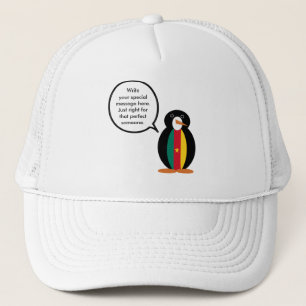 Cameroonian Flag Talking Penguin Trucker Hat