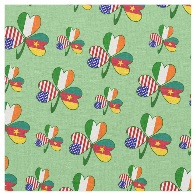 Cameroonian Irish American Shamrock Fabric (Close Up)