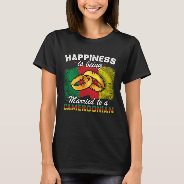 Cameroonian Marriage Cameroon Married Flag Wedded  T-Shirt (Front)