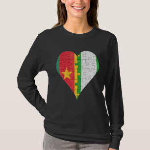Cameroonian Nigerian Flag Heart T-Shirt
