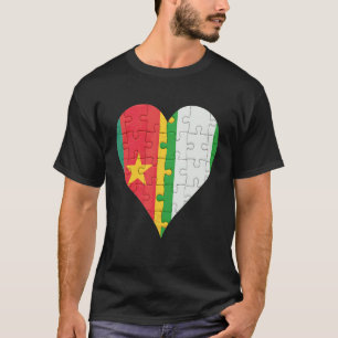 Cameroonian Nigerian Flag Heart T-Shirt