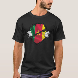 Cameroonian Pure Roots Flag Black T-Shirt