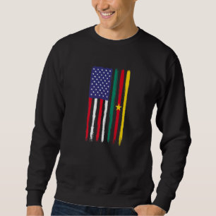 Cameroonian Roots Half American Flag Patriotic Cam Sweatshirt