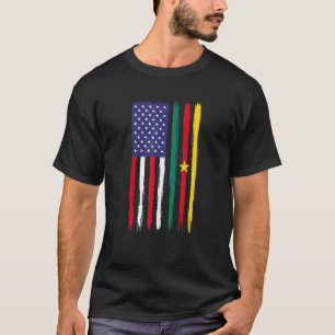 Cameroonian Roots Half American Flag Patriotic Cam T-Shirt
