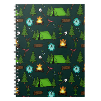 Camfire In Forest , Happy Camper, Funny camping, E Notebook