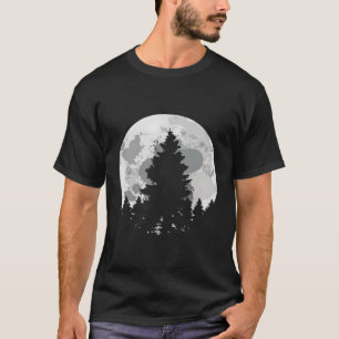 Camg Camper Hiker Full Moon And Minimalist E Tree T-Shirt