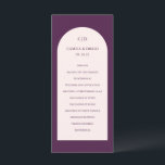Camia Purple Arch Modern Wedding Program<br><div class="desc">Modern wedding program featuring your monogram along with your order of ceremony and wedding party inside of a blush pink coloured arch over an aubergine purple background.  This simple yet elegant design with rich colours can be great for a summer or fall wedding.</div>
