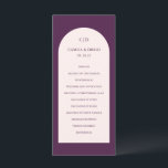 Camia Purple Arch Modern Wedding Program<br><div class="desc">Modern wedding program featuring your monogram along with your order of ceremony and wedding party inside of a blush pink coloured arch over an aubergine purple background.  This simple yet elegant design with rich colours can be great for a summer or fall wedding.</div>
