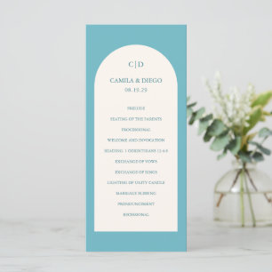 Camila Aqua Arch Modern Wedding Program