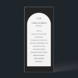 Camila Black Arch Modern Wedding Program<br><div class="desc">Modern wedding program featuring your monogram along with your order of ceremony and wedding party inside of an off white coloured arch over a black background.  This simple yet elegant design in classic black and white is great for any style of wedding.</div>