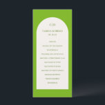 Camila Green Arch Modern Wedding Program<br><div class="desc">Modern wedding program featuring your monogram along with your order of ceremony and wedding party inside of an ivory coloured arch over a vibrant chartreuse / lime green background.  This simple yet elegant design with bold and bright colours is great for a summer wedding.</div>