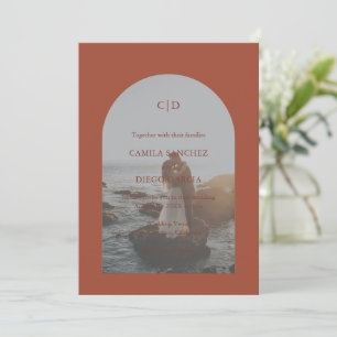 Camila Rust Arch Modern Wedding Invitation
