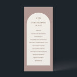 Camila Taupe Arch Modern Wedding Program<br><div class="desc">Modern wedding program featuring your monogram along with your order of ceremony and wedding party inside of a cream coloured arch over a taupe background.  This simple yet elegant design with earthy desert colours is great for a boho style wedding.</div>