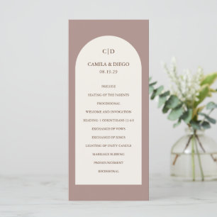 Camila Taupe Arch Modern Wedding Program