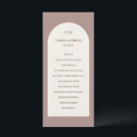 Camila Taupe Arch Modern Wedding Program<br><div class="desc">Modern wedding program featuring your monogram along with your order of ceremony and wedding party inside of a cream coloured arch over a taupe background.  This simple yet elegant design with earthy desert colours is great for a boho style wedding.</div>