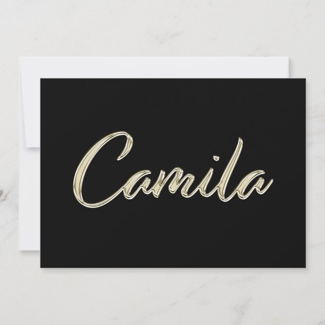 Camila white gold Handwriting Card (Front)