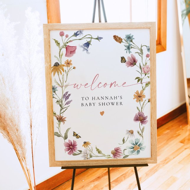 CAMILLA Boho Wildflower Girl Baby Shower Welcome Poster (Creator Uploaded)