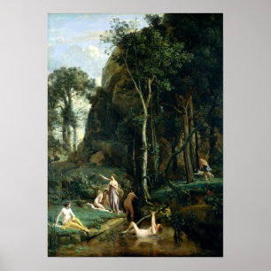 Camille Corot Diana and Actaeon Poster
