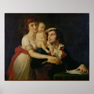 Camille Desmoulins  his wife Lucile  and their Poster