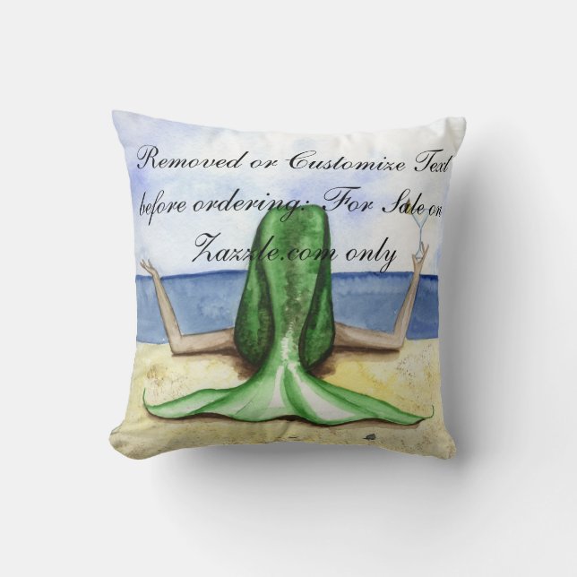 Camille Grimshaw Beach Pina Colada Mermaid Pillow (Front)