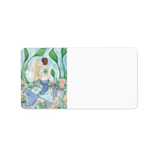 Camille Grimshaw Mermaid Wedding Address Labels