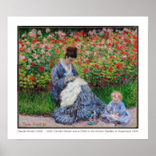 Camille Monet and a Child 1875 Fine Art Poster